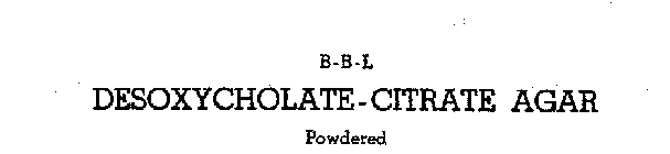 B-B-L DESOXYCHOLATE-CITRATE AGAR POWDER