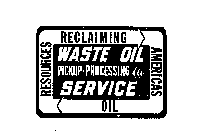 RECLAIMING AMERICAS OIL RESOURCES WASTE OIL PICKUP-PROCESSING SERVICE