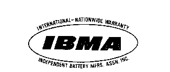 IBMA INTERNATIONAL-NATIONWIDE WARRANTY INDEPENDENT BATTERY MFRS. ASSN. INC.