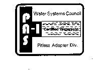 PAS-I WATER SYSTEMS COUNCIL PITLESS ADAPTER DIV. CERTIFIED WATERTIGHT