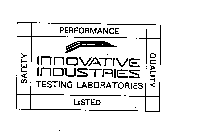 INNOVATIVE INDUSTRIES TESTING LABORATORIES SAFETY PERFORMANCE QUALITY LISTED