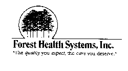 FOREST HEALTH SYSTEMS, INC. 