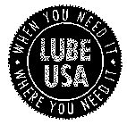 WHEN YOU NEED IT WHERE YOU NEED IT LUBE USA