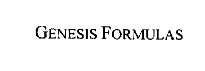 GENESIS FORMULAS