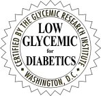 CERTIFIED BY THE GLYCEMIC RESEARCH INSTITUTE LOW GLYCEMIC FOR DIABETICS WASHINGTON, D.C.
