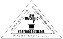 CERTIFIED BY THE GLYCEMIC RESEARCH INSTITUTE WASHINGTON D.C. LOW GLYCEMIC PHARMACEUTICALS