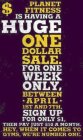 PLANET FITNESS IS HAVING A HUGE ONE DOLLAR SALE FOR ONE WEEK ONLY BETWEEN APRIL 1ST AND 7TH SIGN UP FOR ONLY $1 THEN PAY JUST $10 A MONTH HEY WHEN IT COMES TO GYMS WE'RE NUMBER ONE