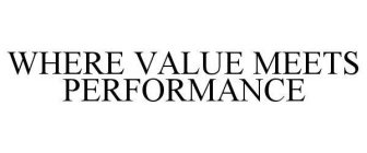 WHERE VALUE MEETS PERFORMANCE