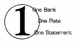 1 ONE BANK ONE RATE ONE STATEMENT
