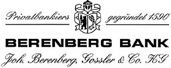 PRIVATBANKIERS GEGRÜNDET 1590 BERENBERG BANK JOH. BERENBERG, GOSSLER & CO. KG