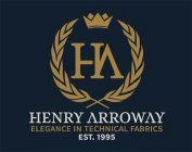 HA HENRY ARROWAY ELEGANCE IN TECHNICAL FABRICS EST. 1995