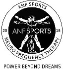 ANF SPORTS 20 ANF SPORTS 16 NEURO FREQUENCY THERAPY POWER BEYOND DREAMS