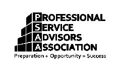 PROFESSIONAL SERVICE ADVISORS ASSOCIATION PREPARATION + OPPORTUNITY = SUCCESS