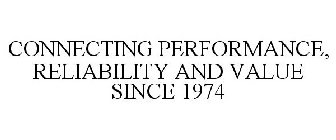 CONNECTING PERFORMANCE, RELIABILITY ANDVALUE SINCE 1974
