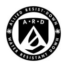 ALLIED RESIST - DOWN A · R · D WATER RESISTANT DOWN