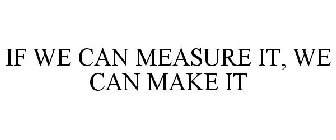 IF WE CAN MEASURE IT, WE CAN MAKE IT