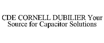 CDE CORNELL DUBILIER YOUR SOURCE FOR CAPACITOR SOLUTIONS