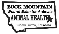 BUCK MOUNTAIN WOUND BALM FOR ANIMALS ANIMAL HEALTH BURDOCK, YARROW, ECHINACEA