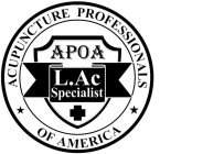ACUPUNCTURE PROFESSIONALS OF AMERICA APOA L.AC SPECIALIST