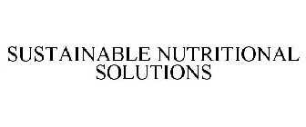 SUSTAINABLE NUTRITIONAL SOLUTIONS