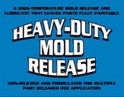 A HIGH-TEMPERATURE MOLD RELEASE AND LUBRICANT THAT LEAVES PARTS FULLY PAINTABLE HEAVY-DUTY MOLD RELEASE NON-SILICONE AND FORMULATED FOR MULTIPLE PART RELEASES PER APPLICATION