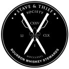 STAVE & THIEF SOCIETY, BOURBON WHISKEY STEWARDS, CXXV, LI, CLX, I, MDCCLXXVI