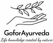 GOFORAYURVEDA LIFE KNOWLEDGE CREATED BY NATURE