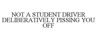 NOT A STUDENT DRIVER DELIBERATIVELY PISSING YOU OFF