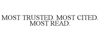 MOST TRUSTED. MOST CITED. MOST READ.