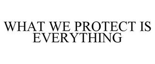WHAT WE PROTECT IS EVERYTHING