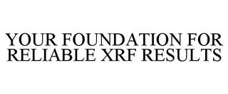YOUR FOUNDATION FOR RELIABLE XRF RESULTS