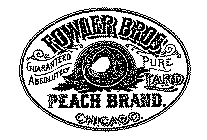 FOWLER BROS PEACH BRAND LARD GUARANTEED ABSOLUTELY CHICAGO PURE