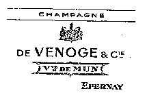 CHAMPAGNE DE VENOGE & CIE VVE DE MUN C E PERNAY