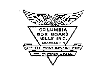 COLUMBIA BOX BOARD MILLS INC. CHATHAM N.Y. QUALITY PAPER BOARDS FOR BETTER PAPER BOXES