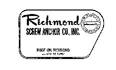 RICHMOND SCREW ANCHOR CO.,INC. INSIST ON RICHMOND... AND BE SURE! TIME AND LABOR SAVING CONSTRUCTION DEVICES FOR CONCRETE CONSTRUCTION