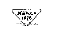 M. & W. CO. 1876 LEADERSHIP IN FINE CHEMICAL COATINGS SINCE 1876