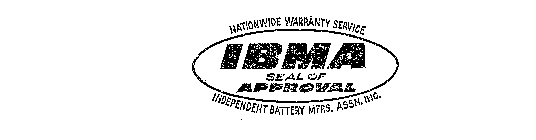 NATIONWIDE WARRANTY SERVICE INDEPENDENT BATTERY MFRS. ASSN. INC. IBMA SEAL OF APPROVAL