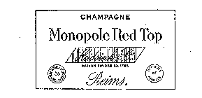 MONOPOLE RED TOP CHAMPAGNE HEIDSIECK & CO., MAISON FONDEE EN 1785 REIMS.  PRODUCT OF FRANCE