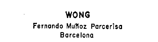 WONG FERNANDO MUNOZ PARCERISA BARCELONA