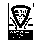 HENRY VALVE CO.  CONTROLLING FLOW SINCE 1914