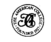 TAC THE AMERICAN COLLEGE FOUNDED 1927 