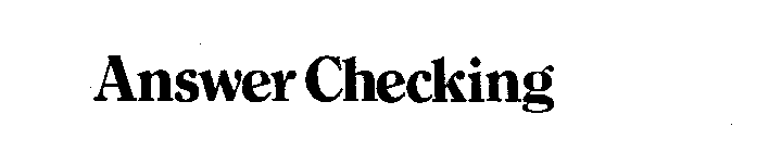 ANSWER CHECKING