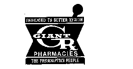 DEDICATED TO BETTER HEALTH G GIANT PHARMACIES THE PRESCRIPTION PEOPLE