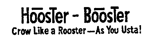 HOOSTER-BOOSTER CROW LIKE A ROOSTER-AS YOU USTA!