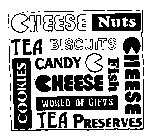 WORLD OF GIFTS CHEESE NUTS TEA BISCUITS COOKIES CANDY FISH PRESERVES