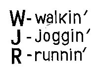 W-WALKIN' J-JOGGIN' R-RUNNIN' 