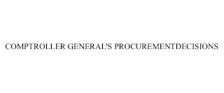 COMPTROLLER GENERAL'S PROCUREMENTDECISIONS