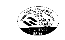 WATER QUALITY ASSOCIATION EFFICIENCY RATED TESTED AND VALIDATED UNDER INDUSTRY STANDARDS