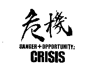 DANGER+OPPORTUNITY= CRISIS