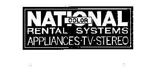 NATIONAL COLOR RENTAL SYSTEMS APPLIANCES TV STEREO